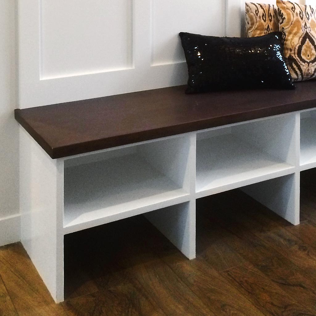 Custom cabinets shelving and trim
